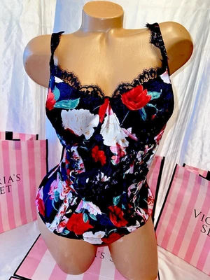 Atelier For Victoria’s Secret Silk Teddy Lace Up XL BEAUTIFUL Rtl. $168 - Image 1 of 4