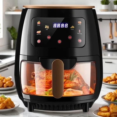 OYAJIA 6,2L Heißluftfritteuse mit Sichtfenster Fritteuse Heissluft Multi Kochfunktionen