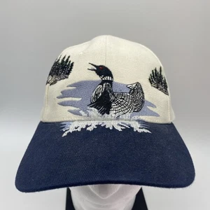 Vintage Minnesota State Lottery Loon Cap Hat 90s Lakes Men's White Strapback - Picture 1 of 21