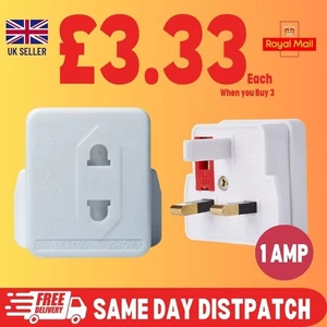Shaver Adaptor Fused Plug EU 2 Pin to UK 3 Pin Adapter for Shaver / Toothbrush - Picture 1 of 10