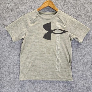 Under Armour T-Shirt Boy's Large Green Loose Fit Logo School Gym - Picture 1 of 9