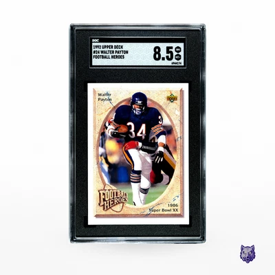 1992 Upper Deck Football Heroes #24 Walter Payton HOF • SGC 8.5 • Bears Legend - Image 1 of 4