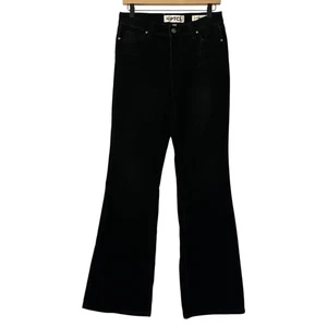 PTCL Damen schwarz Samt Velours hoher Bund Bootcut Jeans ethische Marke Größe 27 - Bild 1 von 5