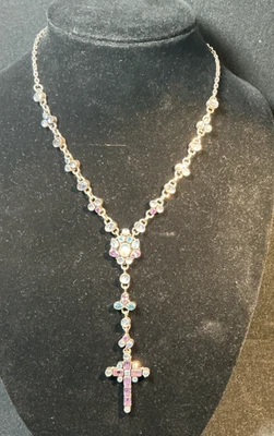Collar Nicky Butler Plata de Ley y Multi Piedras Preciosas 21" 35.1g Cruz Colgante Foto 1 de 4