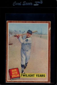 1962 Topps #141b Babe Ruth - Twilight Years tinte verde - Imagen 1 de 2