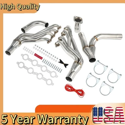 Long Tube Headers For 99-06 Chevy GMC Sierra Silverado 4.8/5.3/6.0L With Y Pipe Foto 1 de 4