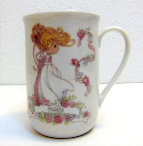 Precious Moments Personalized 4" Cup Mug "Mary" 1993 Enesco Butcher Blue Inside - Picture 1 of 9