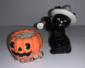 Coctelera de sal y pimienta OCI GATO NEGRO con cuchara y calabaza naranja Caldero Fitz Fl - Imagen 1 de 11