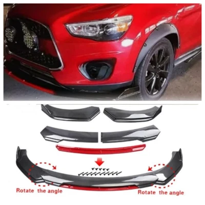 For Mitsubishi Outlander Carbon Style Front Bumper Lip Spoiler Splitter Body Kit Foto 1 de 4