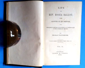 Antique Book 1854 Life of Rev Hosea Ballou Thomas Whittemore Vol 11 RARE - Picture 1 of 8