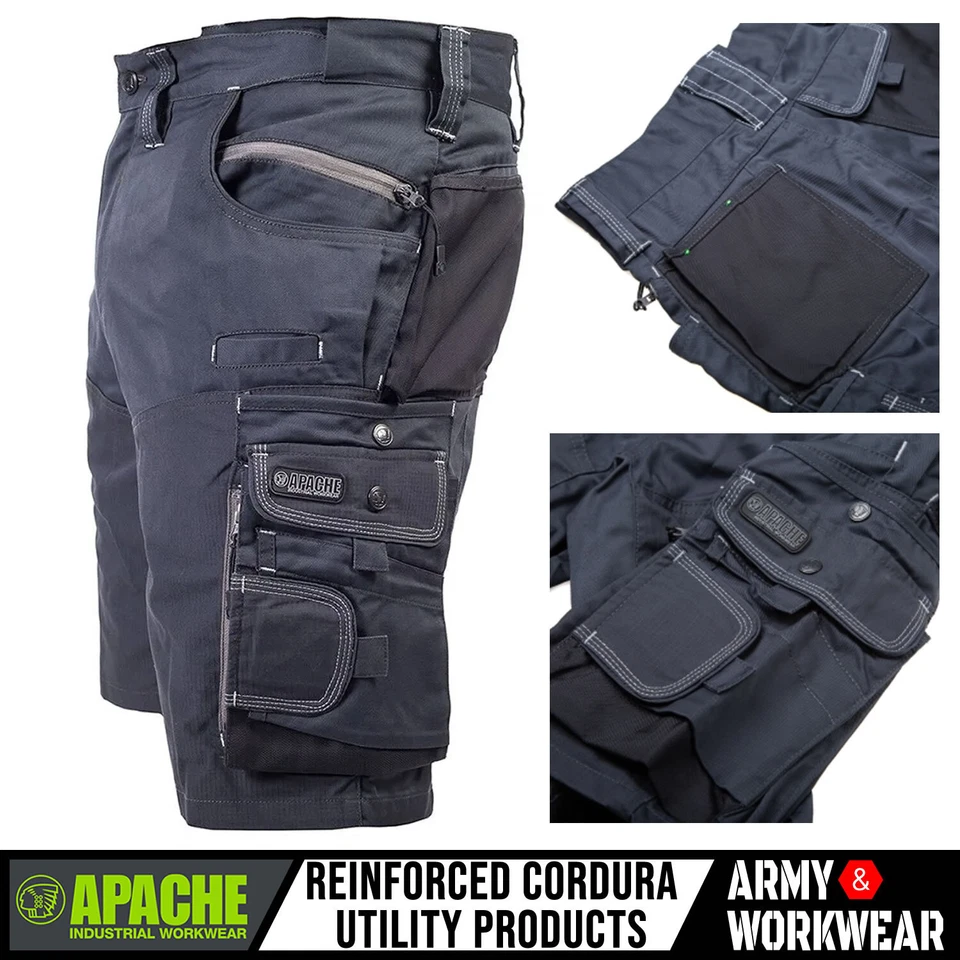Apache ATS Cargo Shorts for Men, Size 34 - Grey