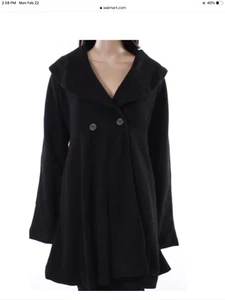 NEW ANGVNS Womens XXL Black Shawl Collar Coat NWT JJ69 - Picture 1 of 4