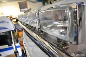 To Fit 06 - 13 Volvo FE Stainless Roof Light Bar A + Slim LEDs + Rectangle Spots - Picture 1 of 11
