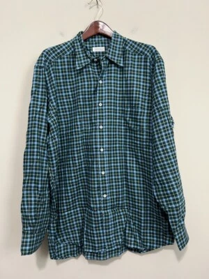 RARE 🔥 Barneys New York Shirt Mens XL Plaid FLANNEL Cotton Button Down ITALY 🔥 - Image 1 of 4