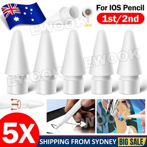 5X Replacement Tips For Apple Pencil Tip 1St 2Nd Generation Extra Nibs Nib Gen - Picture 1 of 11
