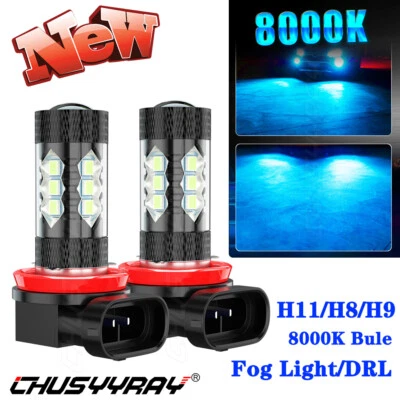 Bombillas LED antiniebla/de conducción 8000 k azul para Nissan Versa 2007-2019 2 piezas H11 H8 Foto 1 de 4