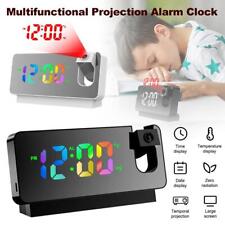 LED Smart Digital Alarm Clock Projection Temperature Projector LCD Display Time