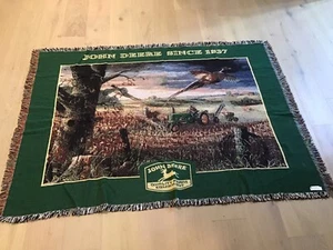 John Deere Cotton Throw Blanket Tapestry Danbury Mint Charles Freitag 50x68 NWT - Picture 1 of 7