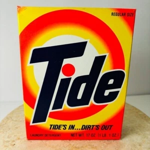 Vintage TIDE Laundry Detergent 1980s Prop Sealed RARE 17 oz New Old Stock - Picture 1 of 7