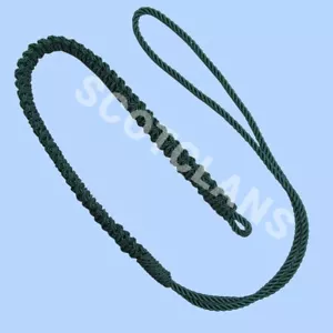 BRITISH-ARMY-OFFICER-DRESS-SHOULDER-CORD-LANYARD GREEN SILK Shoulder lanyard WW - Picture 1 of 3