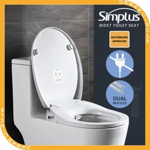 Simplus Non Electric Bidet Toilet Seat w Cover Bathroom Spray Water Wash - Picture 1 of 10