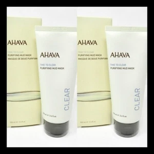 Ahava Time To Clean Purifying Mud Mask 3.4 fl oz Full Size Set Of 2 - Picture 1 of 8
