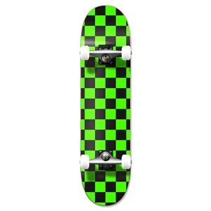 Yocaher Grafik komplett 7,75" Skateboard - Checker grün - Bild 1 von 6