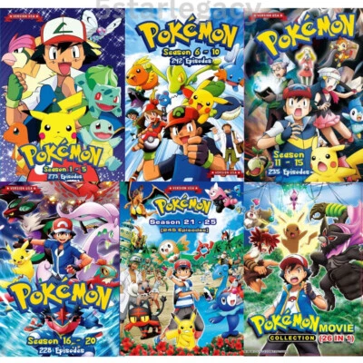 POKEMON SERIES (Season 1 - 25  + 26 Movies) DVD All Region USA English Version - Image 1 of 4