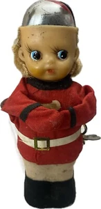 Vintage Japan Celluloid Soldier Drummer Boy Wind-Up Toy WORKS w/ MISSING PARTS - Picture 1 of 11