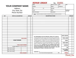 500 Automotive Mechanical Garage Repair Order / 2 Part / 8.5 x 11 TMG025 - Picture 1 of 1