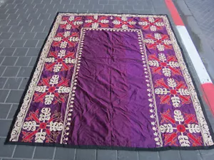 ANTIKE USBEKISCHE SEIDE HANDGEFERTIGT - BESTICKT SUZANI 190x160-cm 74,8x62,9-inches - Bild 1 von 12