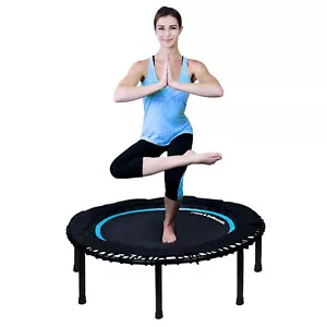 40" Mini Fitness Trampoline & Rebounder Gym Equipment, Blue (Open Box) - Picture 1 of 9