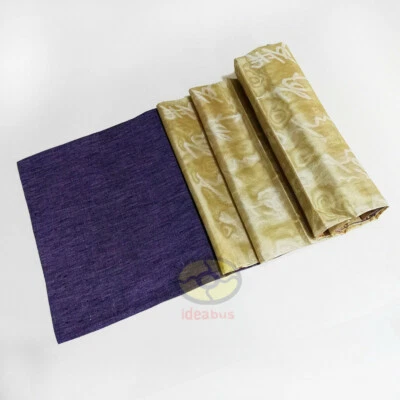 purple+sand 12"x78"China Cursive Calligraphy Design Linen Organza Table Runner - Image 1 of 4