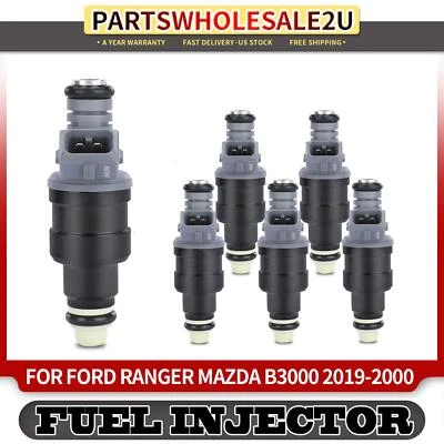 New Set of 6 Fuel Injector for Ford Ranger Mazda B3000 1999-2000 V6 3.0L 2Pins - Image 1 of 4
