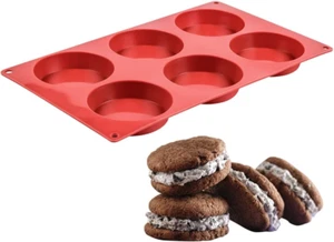 Silicone Egg Molds - Muffin Top Pan Whoopie Pie Pan 3" round Silicone Baking Mol - Picture 1 of 12