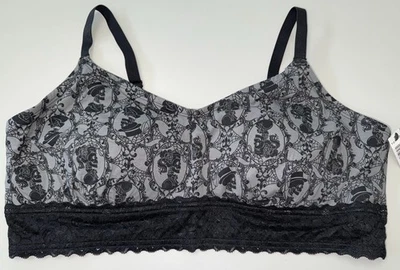 Torrid 3 Nuevo con Etiquetas Bralette CAMEO CALAVERA Dobladillo de Encaje 3XL Forrado Algodón Día Muerto Halloween Foto 1 de 4