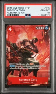 RORONOA ZORO | 2025 CUBIERTA DE ARRANQUE DE UNA PIEZA ST21-EX GEAR 5 ARTE ALTERNATIVO PSA 10 - Imagen 1 de 2