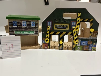 Thomas Wooden Railway Brendam Bay Play Carry Train Case And Log Loader Lot #119 - Image 1 of 4