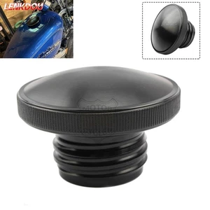 Black Fuel Oil Gas Cap Tank Cover For Harley Softail Dyna Sportster 883 1200 XL - Picture 1 of 8