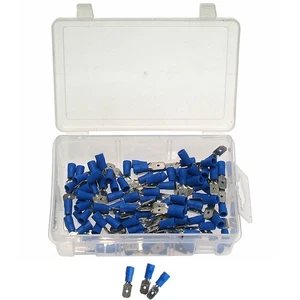 100 x zapatas de cable zapatas de cable prensado surtido TIPO CONECTOR PLANO AZUL 1,5-2,5 mm² - Imagen 1 de 1