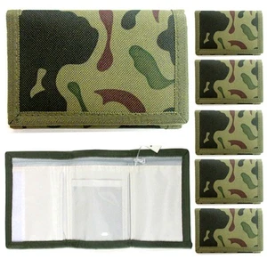 6X Trifold Wallet Canvas Outdoor Camo Party Gift - Picture 1 of 1