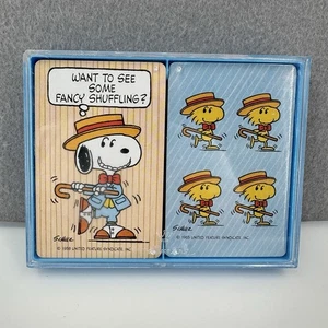 Vintage Hallmark Snoopy Woodstock Peanuts Double Deck Plastic Playing Cards USA - Picture 1 of 19