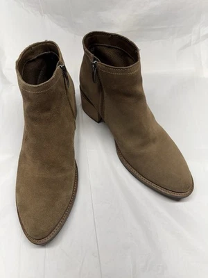 Ecco Mujer Marrón Gamuza Cuero Botas Cremallera Lateral 2” Tacones Bloque Talla 7/7.5 Foto 1 de 4