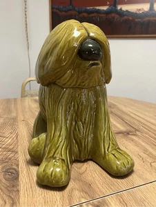 Tarro de galletas Doranne of California oveja perro verde MCM mediados de siglo moderno - Imagen 1 de 6