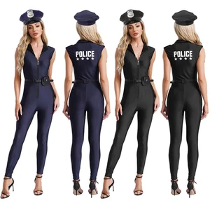 Women Outfit Costume Uniform And Hat Set Policeman Masquerade Rave Adult Purse - Picture 1 of 22