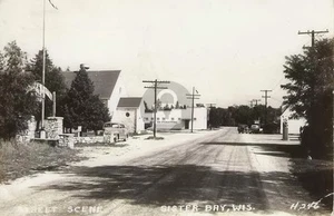 Sister Bay WI Wisconsin Main Street Ansicht RPPC Foto Postkarte KOPIE - Bild 1 von 2