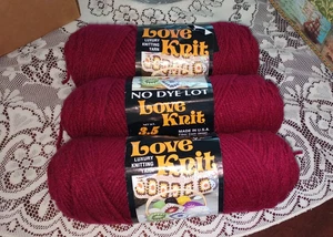 Vintage Vonnel Love Knit, Burgund, 100 % Acryl Strickgarn, 3,5 Unzen (1.125) - Bild 1 von 1