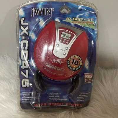 CD de disco compacto portátil Jwin JX-CD475 ROJO con auriculares SELLADO NUEVO Foto 1 de 4