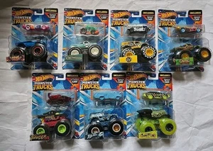 7 New Hot Wheels Monster Trucks Includes Crushed Car 2021 Complete Set GRH81 - Picture 1 of 10
