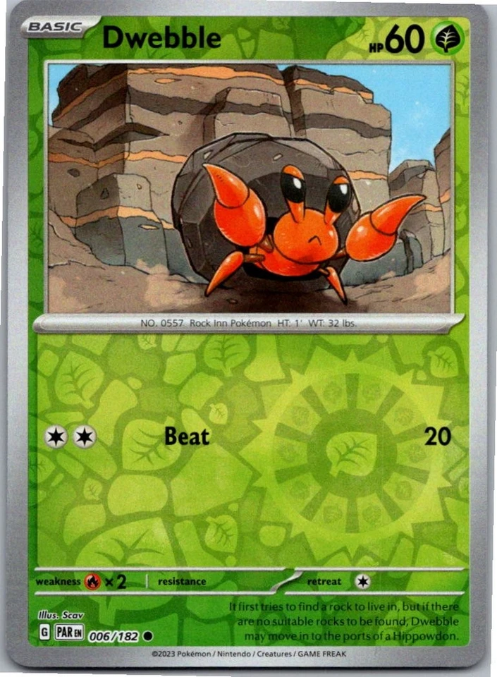 Dwebble Common SV04: Paradox Rift 006/182 NM Reverse Holo - Image 1 of 2